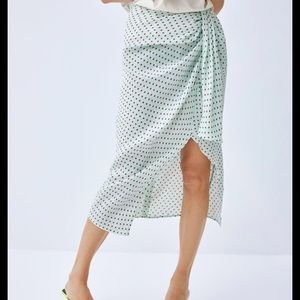 Zara Blue Polka Dot Pareo Skirt